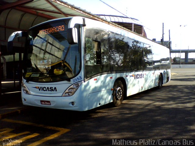 VICASA - Viação Canoense S.A. 3553 na cidade de Canoas, Rio Grande do Sul, Brasil, por Matheus Platiz Nepomuceno. ID da foto: 1284248.