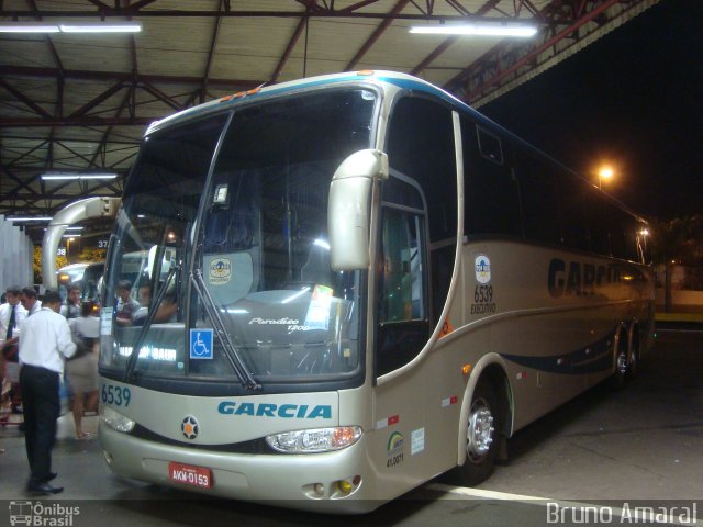 Viação Garcia 6539 na cidade de Londrina, Paraná, Brasil, por Bruno Amaral. ID da foto: 1285466.