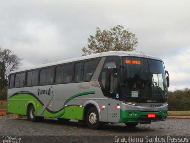 Turin Transportes 1055 na cidade de Ouro Preto, Minas Gerais, Brasil, por Graciliano Santos Passos. ID da foto: 1288577.