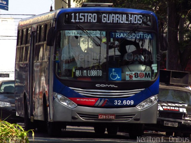 Viação Transdutra 32.609 na cidade de Guarulhos, São Paulo, Brasil, por Nerilton F.  ônibus. ID da foto: 1288044.