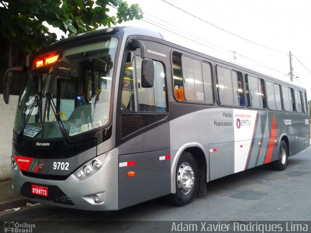 Viação Piracicabana 9702 na cidade de Santos, São Paulo, Brasil, por Adam Xavier Rodrigues Lima. Número da foto: #1288803.