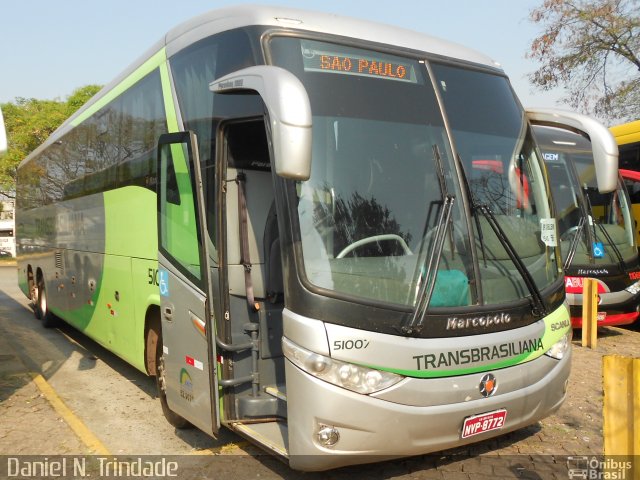 Transbrasiliana Transportes e Turismo 51007 na cidade de São Paulo, São Paulo, Brasil, por Daniel Nascimento  Trindade. Número da foto: #1289184.