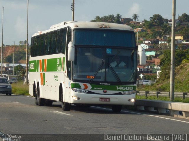 Cia. São Geraldo de Viação 14680 na cidade de Recife, Pernambuco, Brasil, por Daniel Cleiton  Bezerra. Número da foto: #1294178.