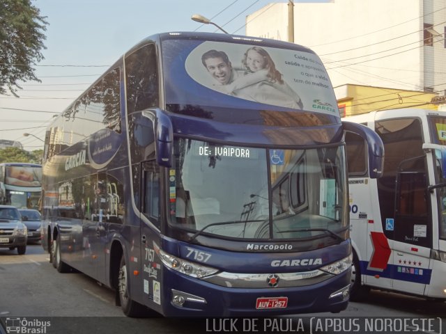 Viação Garcia 7157 na cidade de São Paulo, São Paulo, Brasil, por Luis de Ricado Brito. ID da foto: 1296998.