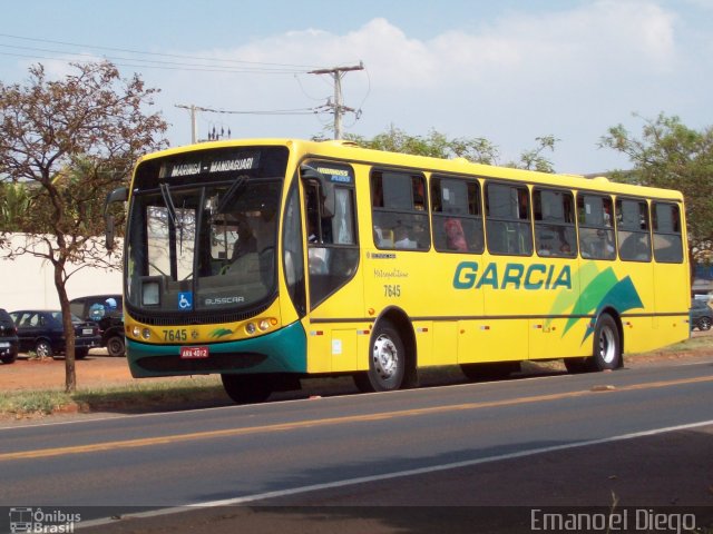 Viação Garcia 7645 na cidade de Mandaguari, Paraná, Brasil, por Emanoel Diego.. Número da foto: #1301058.