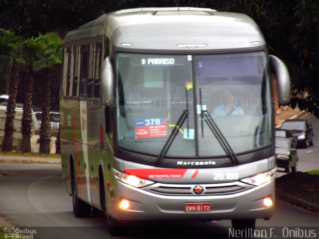 Auto Viação Urubupungá 20.189 na cidade de Santana de Parnaíba, São Paulo, Brasil, por Nerilton F.  ônibus. ID da foto: 1302728.