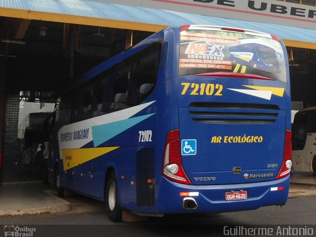 Expresso Araguari 72102 na cidade de Uberaba, Minas Gerais, Brasil, por Guilherme Antonio. Número da foto: #1304815.