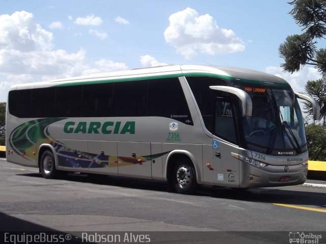 Viação Garcia 7356 na cidade de Londrina, Paraná, Brasil, por Robson Alves. Número da foto: #1306245.
