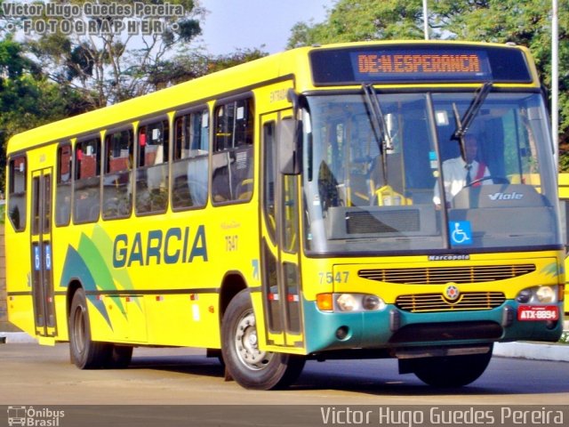 Viação Garcia 7547 na cidade de Maringá, Paraná, Brasil, por Victor Hugo Guedes Pereira. ID da foto: 1307830.