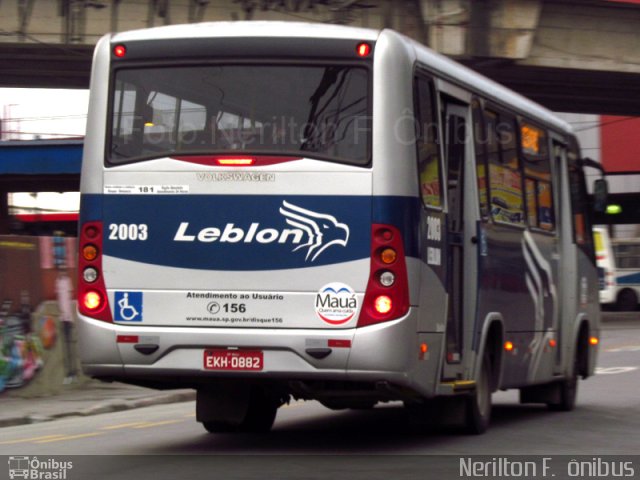 Leblon Transporte de Passageiros Mauá 2003 na cidade de Mauá, São Paulo, Brasil, por Nerilton F.  ônibus. Número da foto: #1310780.