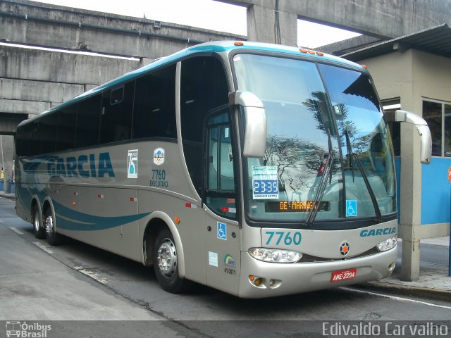 Viação Garcia 7760 na cidade de Curitiba, Paraná, Brasil, por Edivaldo Carvalho. Número da foto: #1311203.