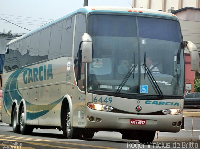 Viação Garcia 6449 na cidade de Londrina, Paraná, Brasil, por Roger Vinicius de Britto. Número da foto: #1315687.