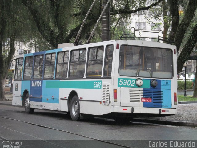 Viação Piracicabana Santos 5302 na cidade de Santos, São Paulo, Brasil, por Carlos Eduardo. ID da foto: 1261020.