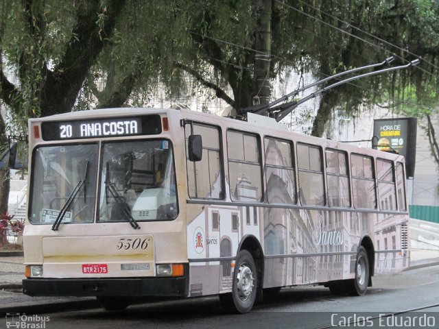 Viação Piracicabana Santos 5306 na cidade de Santos, São Paulo, Brasil, por Carlos Eduardo. ID da foto: 1261025.