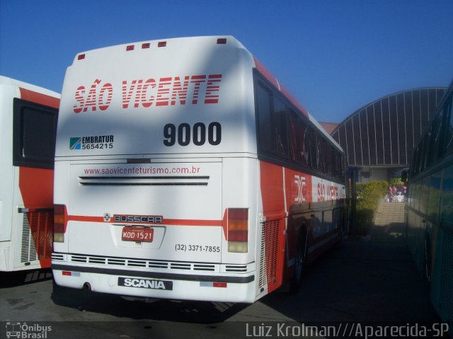 Viação São Vicente Turismo 9000 na cidade de Aparecida, São Paulo, Brasil, por Luiz Krolman. Número da foto: #1265454.