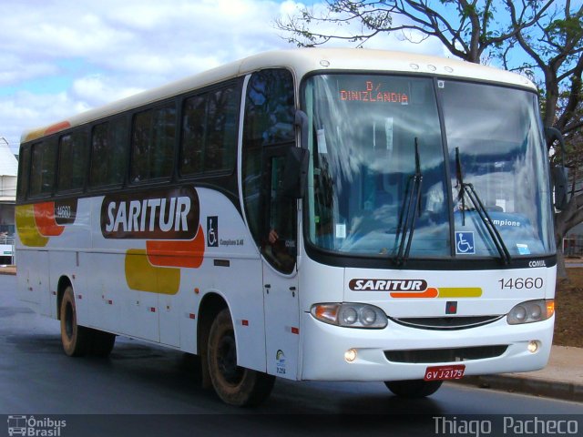 Saritur - Santa Rita Transporte Urbano e Rodoviário 14660 na cidade de Montes Claros, Minas Gerais, Brasil, por Thiago  Pacheco. ID da foto: 1265521.