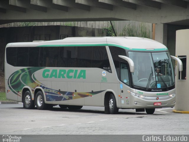 Viação Garcia 7866 na cidade de Santos, São Paulo, Brasil, por Carlos Eduardo. Número da foto: #1266901.